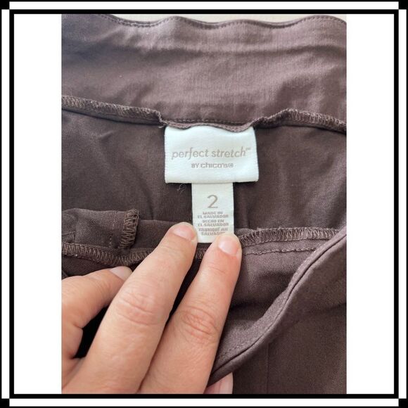 EUC! Chicos Pull On, Dk Brown, Ankle Pant, Size 2 (14-16) - Picture 5 of 5